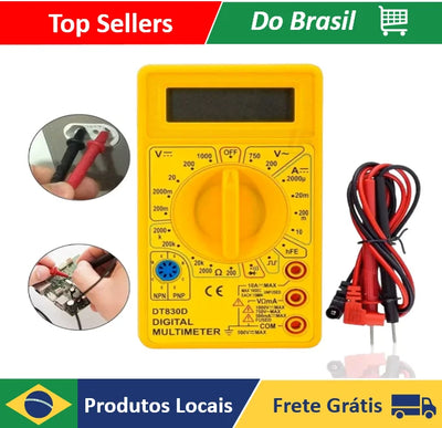 Multímetro Digital Profissional Cabo de Teste Múltiplo Portátil