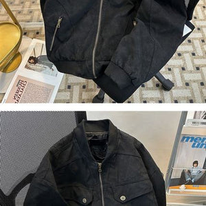 cleanfit Jaqueta de Veludo Cotelê de Perfil Curto para Homens, Roupas de Inverno Espessas de Beisebol, Jaqueta Antiga com Almofadado