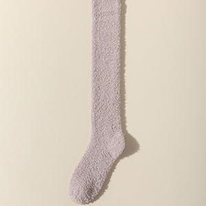 Meias de Veludo Coral Acima do Joelho Meias Femininas de Cano Longo Outono e Inverno Quentes Forradas de Pelúcia Espessas Yuezi Meias para Dormir em Casa