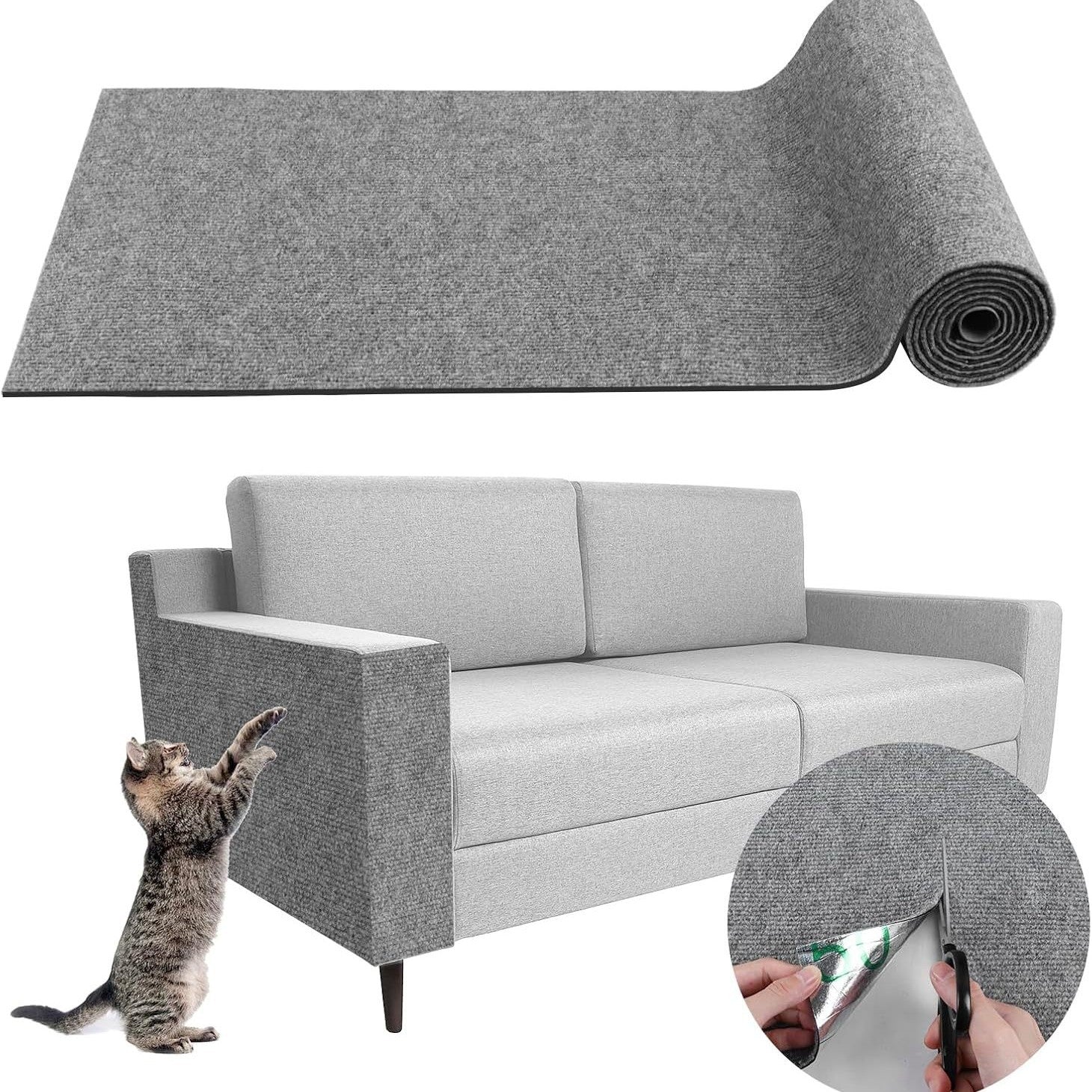 Tapete de Carpete Autoadesivo Cortável para Móveis de Árvore para Gatos, Passo para Móveis, Coluna de Apreensão para Gatos, Acessórios para Animais de Estimação