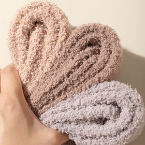 Meias de Veludo Coral Acima do Joelho Meias Femininas de Cano Longo Outono e Inverno Quentes Forradas de Pelúcia Espessas Yuezi Meias para Dormir em Casa