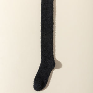 Meias de Veludo Coral Acima do Joelho Meias Femininas de Cano Longo Outono e Inverno Quentes Forradas de Pelúcia Espessas Yuezi Meias para Dormir em Casa