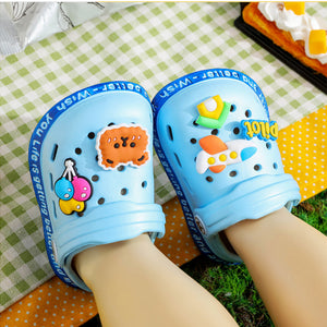 Sapatos de Verão para Crianças Sandálias Buracos Sapatos de Criança Chinelos Macios Antiderrapantes Design de Desenho Animado Buracos Sapatos de Bebê Praia de Areia Para Meninos Meninas