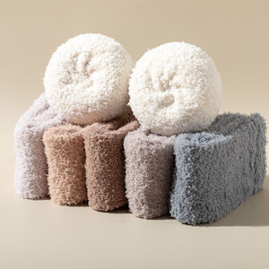 Meias de Veludo Coral Acima do Joelho Meias Femininas de Cano Longo Outono e Inverno Quentes Forradas de Pelúcia Espessas Yuezi Meias para Dormir em Casa