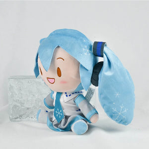 Desenho animado 20cm Boneca de pelúcia Hatsune Miku Brinquedo Anime sakura Miku snow Miku Personagem Kawaii Posição sentada Fufu Presente de Natal para crianças