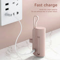 Mini Power Bank de 10000mAh com Carregamento Sem Fio Rápido e Cabo Embutido para o Dia a Dia e Trabalho no Escritório