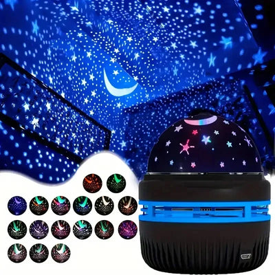 Luzes Noturnas LED Céu Estrelado Lâmpada Projetora USB Bola Mágica Luzes de Natal Lua Estrela Decorações Atmosféricas para Casa