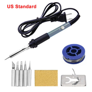 Ferro de Solda Elétrico Ajustável 60W EU 220V / ☆Plugue dos EUA 110V☆ Ferro de Solda DIY para Reparos
