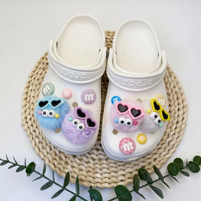 Charms para Sapatos DIY 3D Estereoscópico Bola de Cabelo Gênio Decoração Fivela para Acessórios de Charms para Sapatos Presente para Meninas em Festa