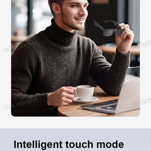 Novos Óculos de Sol Inteligentes Bluetooth V5.3 Chamadas Fones de Ouvido para Esportes ao Ar Livre HIFI Tecnologia Preta Anti-toque UV Para Homens e Mulheres