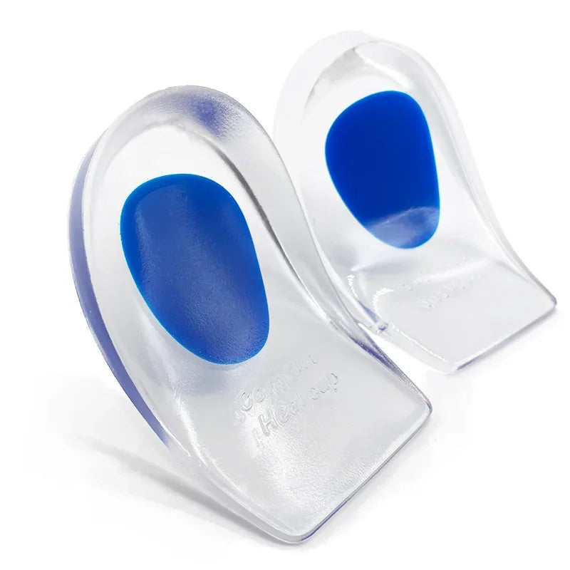 1 Par de palmilhas de gel de silicone para homens e mulheres, almofadas inteiras, alívio da dor nos pés, suporte para esporão, palmilhas para sapatos de salto alto