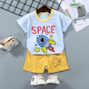 2PCS roupas para mãe e crianças Conjuntos infantis Camiseta Calções Meninos Meninas Verão Algodão Manga curta Roupa para Bebês Crianças Conjunto para Criança