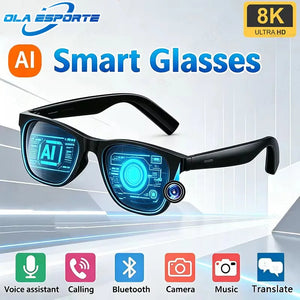 Novos Óculos Inteligentes com Controle de Câmera 2025 Óculos de Sol para Música Fones de Ouvido Bluetooth Sem Fio para Chamadas Óculos de Áudio HIFI para Android