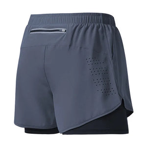 Calções de Corrida Masculinos Secagem Rápida Fitness Pretos de Dupla Camada para Homens Novos para Treino de Esportes e Musculação