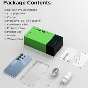 Telefone Móvel DOOGEE Note56 X PRO 5G Corpo Slim de 8,45mm Bateria de 6150mAh Assistente de IA Gemini Widevine L1 Android 16 Smartphone NFC