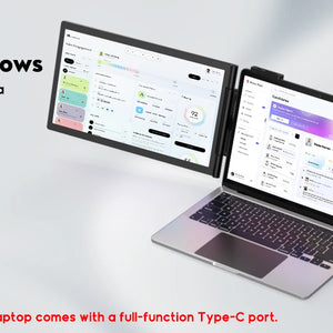 Monitor Portátil Duplo Amoudo de 14 Polegadas 1920*1080P IPS Monitor Triplo Portátil com Porta USB-C para Laptops de 14-16,5" Windows/Mac Xbox