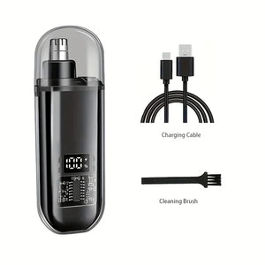 Aparador de Cabelo para Nariz e Ouvidos para Homens - Recarregável via USB C, Portátil, Carregamento Rápido, Kit de Higiene Compacto