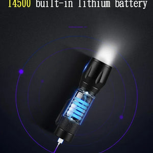 Lanterna Super Brilhante de 100000LM Lanterna Tática LED Recarregável de Longo Alcance para Camping ao Ar Livre, à Prova d'Água, Pesca