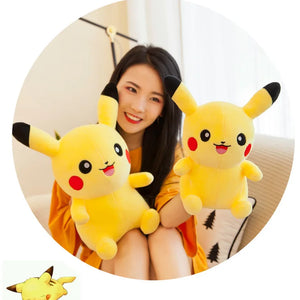Brinquedos de Pelúcia Pokemon Pikachu de 25cm Kawaii Japão Anime Elfo Boneca de Pelúcia Macia e Fofa Boneca de Cartoon Pikachu Presente de Aniversário para Crianças Meninas
