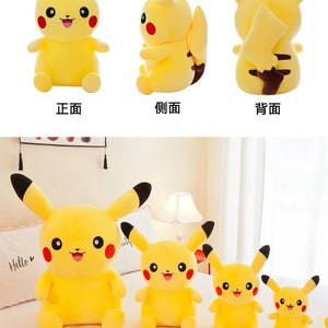 Brinquedos de Pelúcia Pokemon Pikachu de 25cm Kawaii Japão Anime Elfo Boneca de Pelúcia Macia e Fofa Boneca de Cartoon Pikachu Presente de Aniversário para Crianças Meninas