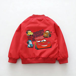 Jaqueta Infantil Cars Lightning McQueen Nova Primavera Outono Menino Menina Cartoon Zíper Manga Longa Corta-Vento Casacos Esportivos para Crianças