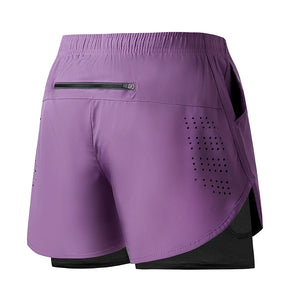 Calções de Corrida Masculinos Secagem Rápida Fitness Pretos de Dupla Camada para Homens Novos para Treino de Esportes e Musculação