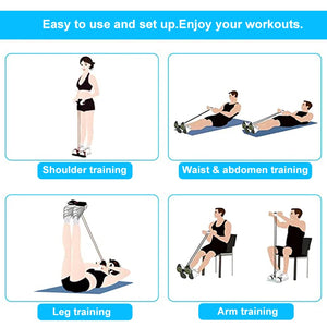 Bandas de Resistência 4-Tubo Yoga Pedal Puller Banda de Resistência Corda Elástica Equipamento de Fitness para Treinamento de Abdômen Cintura Braço