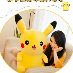 Brinquedos de Pelúcia Pokemon Pikachu de 25cm Kawaii Japão Anime Elfo Boneca de Pelúcia Macia e Fofa Boneca de Cartoon Pikachu Presente de Aniversário para Crianças Meninas