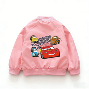 Jaqueta Infantil Cars Lightning McQueen Nova Primavera Outono Menino Menina Cartoon Zíper Manga Longa Corta-Vento Casacos Esportivos para Crianças