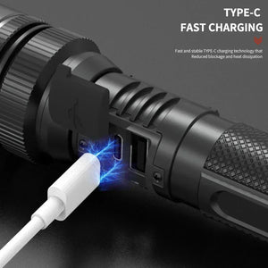 Lanterna Super Brilhante de 100000LM Lanterna Tática LED Recarregável de Longo Alcance para Camping ao Ar Livre, à Prova d'Água, Pesca