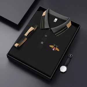 Nova Moda Masculina Camisa Polo de Manga Curta com Colarinho Bordado Verão Nova Camisa Polo Respirável de Manga Curta, Top Masculino de Alta Qualidade para Exterior
