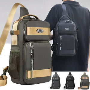 Mochila de ciclismo para homens, bolsa de peito masculina, bolsa de ombro casual para homens, bolsa transversal leve e de grande capacidade