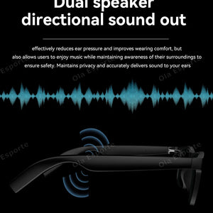 Novos Óculos Inteligentes com Controle de Câmera 2025 Óculos de Sol para Música Fones de Ouvido Bluetooth Sem Fio para Chamadas Óculos de Áudio HIFI para Android
