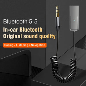 Receptor de Áudio Bluetooth 5.4 Sem Fio Dongle USB Para 3,5mm Aux Jack Kit Mãos Livres Para Carro Receptor de Carro Transmissão BT Com Microfone