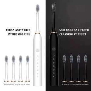Sonic Electric Toothbrush for Adults IPX7 Waterproof DuPont Brush Head USB Rechargeable High Frequency Cleaning 6 Cleaning Modes