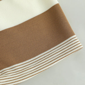 Conjunto de Verão para Crianças: Camiseta Curta Listrada com Estampa de Urso de Pelúcia e Calças Curtas para Meninos, Conjunto Casual Esportivo de Duas Peças
