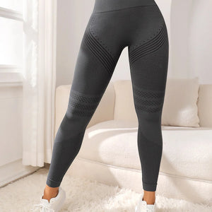 Calças de Esporte com Linhas Sexy Levantando o Bumbum Calças Justas de Esporte Calças de Fitness Elásticas de Cintura Alta para Mulheres Calças de Corrida Yoga