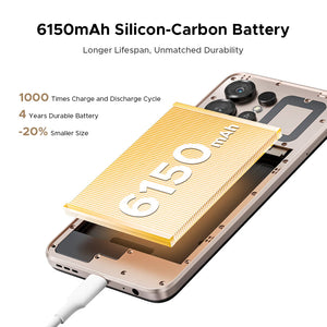 Telefone Móvel DOOGEE Note56 X Corpo Slim de 8,45mm Tela de 6,56" 90Hz Android 16 Bateria de 6150mAh Reconhecimento de Cena com IA Smartphone