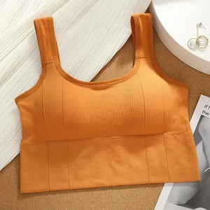 Top de Fitness Sem Costura para Mulheres, Sutiã de Yoga à Prova de Choque, Top de Sutiã Esportivo Push Up, Top de Treino para Academia
