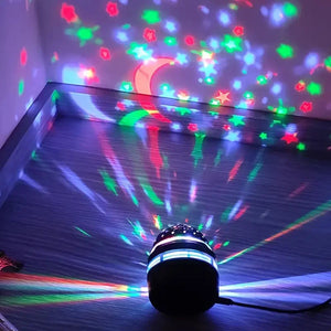 Luzes Noturnas LED Céu Estrelado Lâmpada Projetora USB Bola Mágica Luzes de Natal Lua Estrela Decorações Atmosféricas para Casa