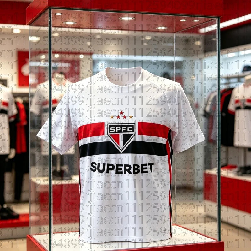 Item da Coleção de Fãs Estilo Y2K Time São Paulo 2026 Temporada Conjunto Esportivo Comemorativo Camiseta de Futebol de Secagem Rápida e Respirável