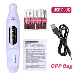 LINMANDA Kit de Broca Elétrica 6 em 1 Removedor Polidor Manicure Lixa de Unha Portátil Ferramenta de Caneta para Broca de Unha