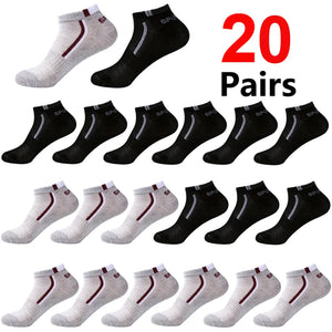 30 Pares de Meias Masculinas Meia de Malha Respirável Curta Casual Meias de Esporte com Bloco de Cores Meias Esportivas Absorvem Suor Tornozelo