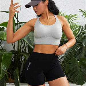 Calças Curtas de Treino de Cintura Alta para Mulheres