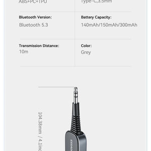Receptor Transmissor de Áudio Bluetooth 5.1 Essager 3.5MM 3.5 AUX Com Microfone Adaptador Sem Fio de Música Estéreo Para PC TV Alto-falantes de Carro