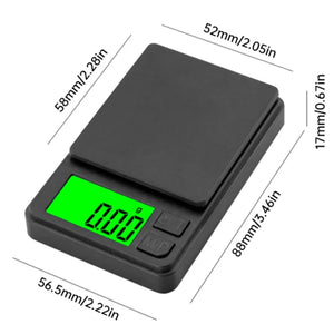 Balança de Precisão de Bolso 1000g X 0,1g - Balança Digital para Gramas, Alimentos, Joias, Onças/Grãos com LCD Retroiluminado - Mini Balança para Viagem