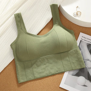 Top de Fitness Sem Costura para Mulheres, Sutiã de Yoga à Prova de Choque, Top de Sutiã Esportivo Push Up, Top de Treino para Academia