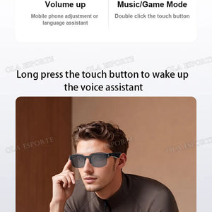 Novos Óculos de Sol Inteligentes Bluetooth V5.3 Chamadas Fones de Ouvido para Esportes ao Ar Livre HIFI Tecnologia Preta Anti-toque UV Para Homens e Mulheres
