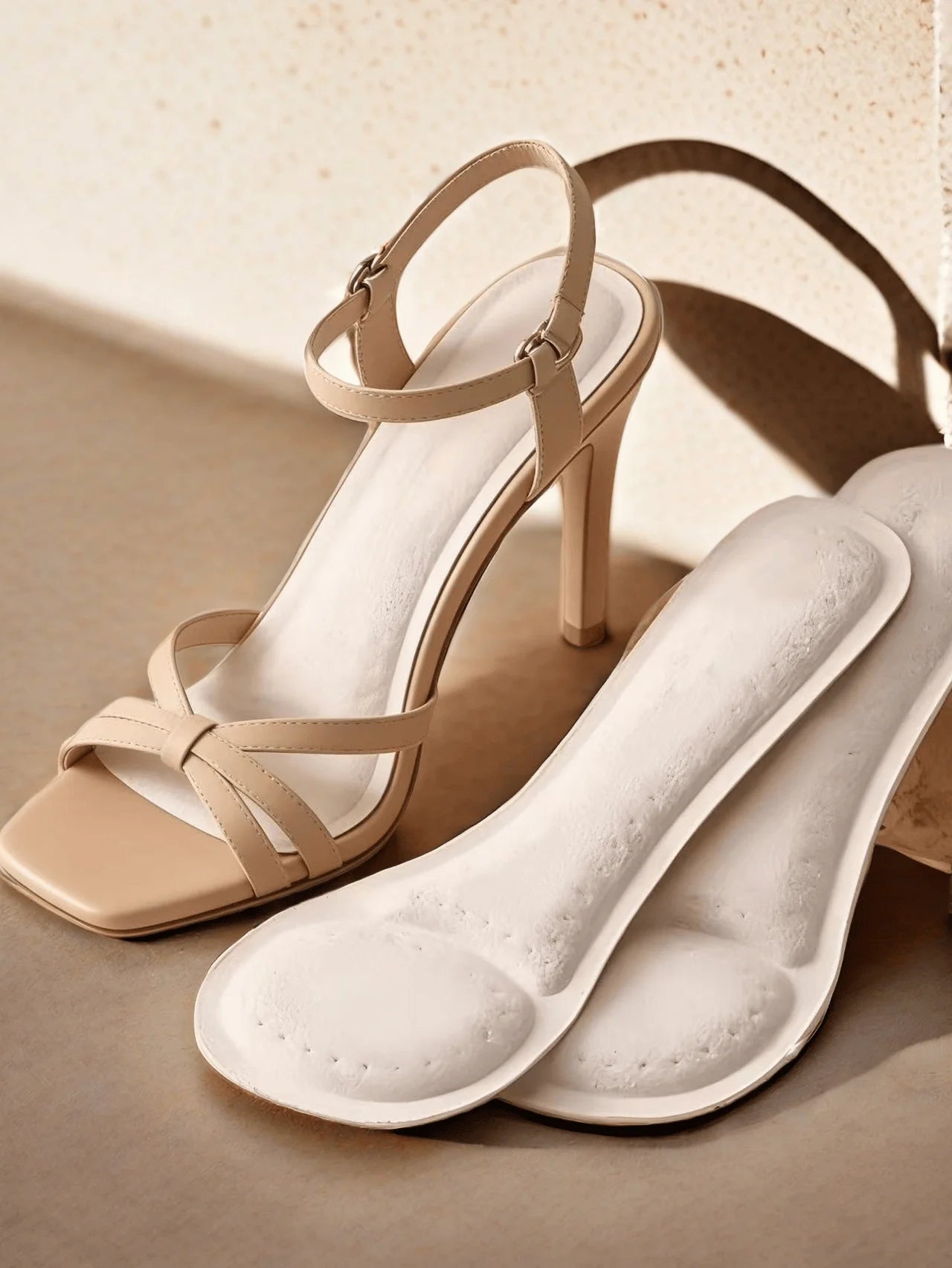 Pacote com 2 Pares de Sapatos de Salto Alto com Solas Autoadesivas, Solas Confortáveis para o Verão, Mulheres, Solas com Tecnologia de Absorção de Suor, Camada Antiderrapante, Solas de 7 Polegadas