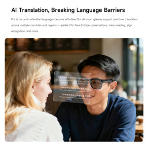 Óculos Inteligentes Xiaomi AI 4K HD Lente Fotocromática Câmera Óculos Chamadas Bluetooth Reprodutor de Música Assistente de Voz Tradução Vídeo
